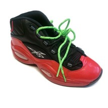 Reebok Question Mid 76ers Allen Iverson #3 Black Red Shoes Mens Size 9.5 G57551 - £65.88 GBP