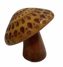 Ceramic Mushroom Carved Decorative Figurine Lot of 3  4&quot; Tall - £22.11 GBP