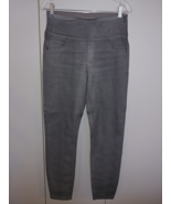 SPANX LADIES SILVERY/GRAY HIGH WAIST JEANS-M-COTTON/POLY/SPAND.-WORN 1-NICE - £15.96 GBP