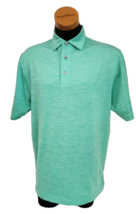 FJ Performance Polo Mens Sz Large Golf Green Heather Pullover Poly Blend... - $15.88