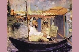 Claude Monet dans son bateau atelier 20 x 30 Poster - £20.76 GBP