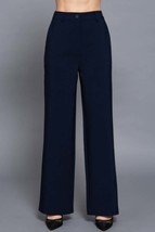 Back elastic straight woven long pants - $24.00