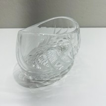 Saratoga Crystal Bowl Glass Etched Floral Design Canon Shape Design Lead - £29.11 GBP