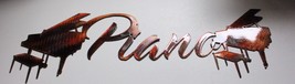 Dueling Pianos!   Metal Wall Art Decor - Copper - 21 1/2&quot; x 6 1/2&quot; - $37.98