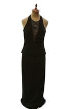 Tadashi Black Two Piece Knit Evening Dress Outfit Vintage 1980s 1990s US... - £66.51 GBP