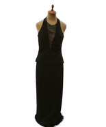 Tadashi Black Two Piece Knit Evening Dress Outfit Vintage 1980s 1990s US... - £66.00 GBP