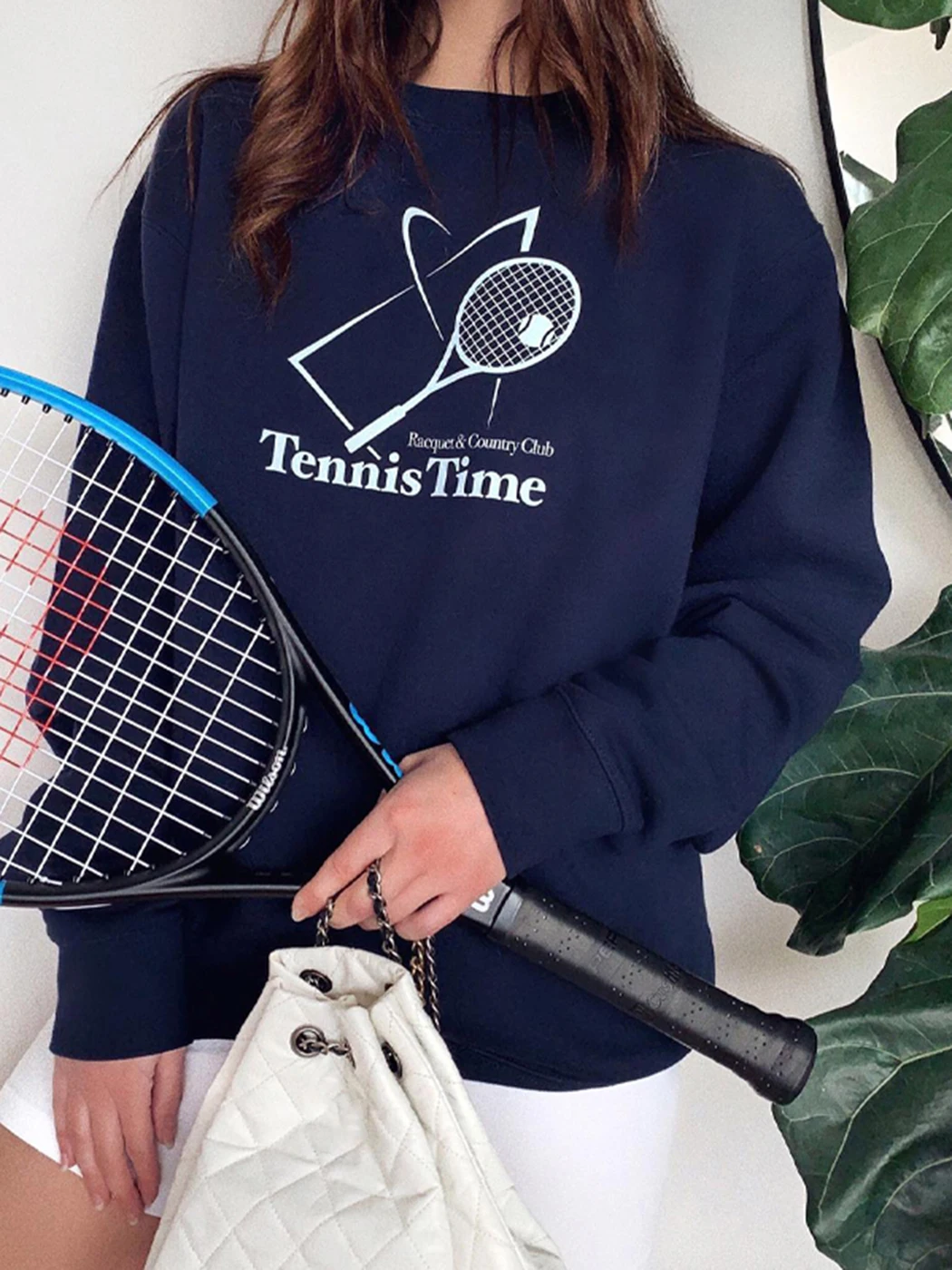 Tennis Print  Sweatshirts Woman  Spring Long Sleeve O-Neck Cotton Pull Hoodie Fe - £219.55 GBP