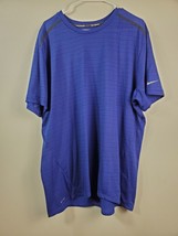Nike Dry Fit T Shirt Men Size 2XL Dark Blue Short Sleeve Crew Neck Logo ... - $11.17