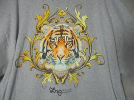 LRG Clothing Equipment Mens 3XL T Shirt Colorful Tiger Face Tee Gray - £7.92 GBP