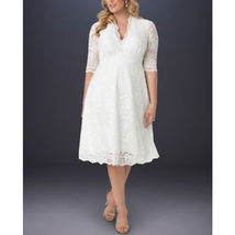 Kiyonna Bridal Plus Size Wedding Belle Dress Gown in Ivory Size 1X - £102.31 GBP