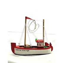 Wooden Model Fishing Boat Christmas Ornament Souvenir Tarpon Springs Fl - £13.83 GBP