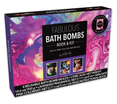 New Fabulous Da Bomb Bath Bombs Molds Lavender and Citric Acid Book &amp; Kit - £7.89 GBP