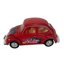 Volkswagen Beetle Love Bug Car Plastic Rolling Wheels Doors Don&#39;t Open Red 50&#39;s - £9.24 GBP