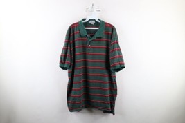 Vintage 90s Streetwear Mens 2XL Faded Striped Color Block Collared Polo Shirt - £31.07 GBP