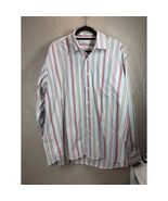 Alan Flusser Shirt Mens Casual Pocket Button Up Colorful Striped Long Sl... - $24.95