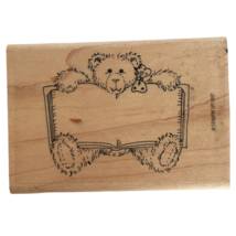 Stampin Up Rubber Stamp Teddy Bear Bookplate Home Library School Reading Crafts  - £4.77 GBP