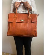 Handmade Leather Laptop Bag for Women – Large Work Full Grain Leather Of... - $232.49 CAD