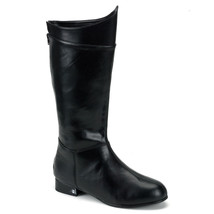 HERO-100 Men&#39;s American Captain Comic Superhero Black Knee High Costume Boots - £60.97 GBP