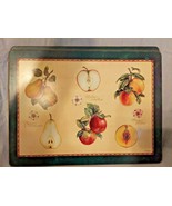 Set of 3 Vintage Pimpernel Medley Placemats Apple Pear Art Cork Backed J... - £29.81 GBP