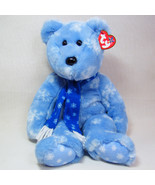 Ty Beanie Buddy 1999 HOLIDAY TEDDY Plush Blue Snowflakes Decor Toy Bear - £9.48 GBP