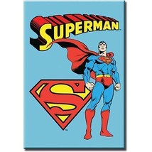 Superman Stands by Symbol Retro Magnet Multi-color - £7.82 GBP