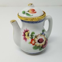 Tea Pot Figure Floral Gold Rimmed Vintage Japanese Ceramic Handmade Hand Painted - £12.16 GBP