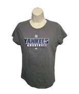 New York Yankees Baseball MLB Authentic Collection Girls Large Gray TShirt - £11.68 GBP