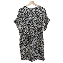 Sea New York Silk Blend Dress Navy Leopard Print Short Sleeve Drawstring... - $49.49
