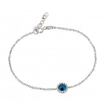 925 Sterling Silver Rhodium Plated Evil Eye CZ Bracelet - £26.76 GBP