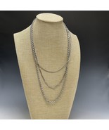 Vintage Silver-Tone Multi Chain Bib Necklace 20” Long - $11.30