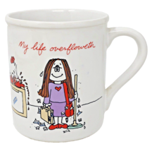 Vintage 1985 CATHY GUISEWITE Coffee Mug &quot;My Life Overfloweth&quot; 80&#39;s Cathy Cartoon - £11.98 GBP