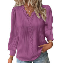 Women&#39;s Tops Purple Tunic Summer Autumn Long Sleeve - £16.69 GBP