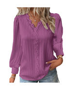 Women&#39;s Tops Purple Tunic Summer Autumn Long Sleeve - £16.50 GBP