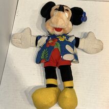 Vintage Disneyland / World Original 16" Mickey Mouse Plush Blue Hawaiian... - $19.16