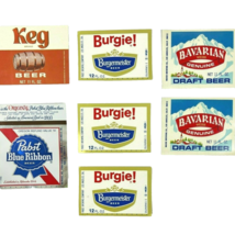 Burgie PBR Keg Bavarian Weiss Burgermeister 1960s Vintage 7 Beer Label Bundle - £30.92 GBP