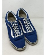 Vans Off The Wall Blue Canvas Lace Up Low Top Men Shoe Size 10 721278 Sk... - £23.48 GBP