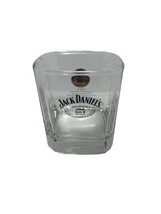Jack Daniels Old No 7 Rocks Glass Square Black Graphics Weighted 1914 Whiskey - $13.41
