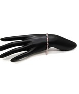Vtg Silver Tone Pink Square Cut &amp; Tiny Rhinestone Accents 7&quot; Bracelet Be... - $40.83 CAD