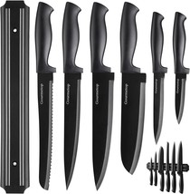 Knives Set For Kitchen Black Titanium Cooking Knives, Sharp Stainless St... - $35.96