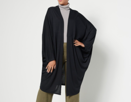 Attitudes by Renee Global Illusions Casknit Cocoon Cardigan Black, Large - £23.66 GBP
