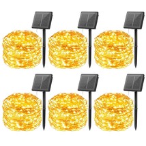 Outdoor Solar String Lights, 6 Pack 33Feet 100 Led Solar Powered Fairy Lights Wi - £48.64 GBP