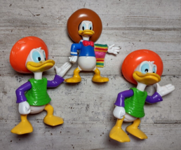 3 Vintage Disney Donald Duck PVC Figures Three Caballeros &amp; 2 Mexico Epcot - £10.21 GBP