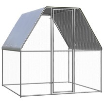 vidaXL Chicken Cage Silver and Gray Galvanized Steel, Polyethylene Large - $5,054.49 MXN