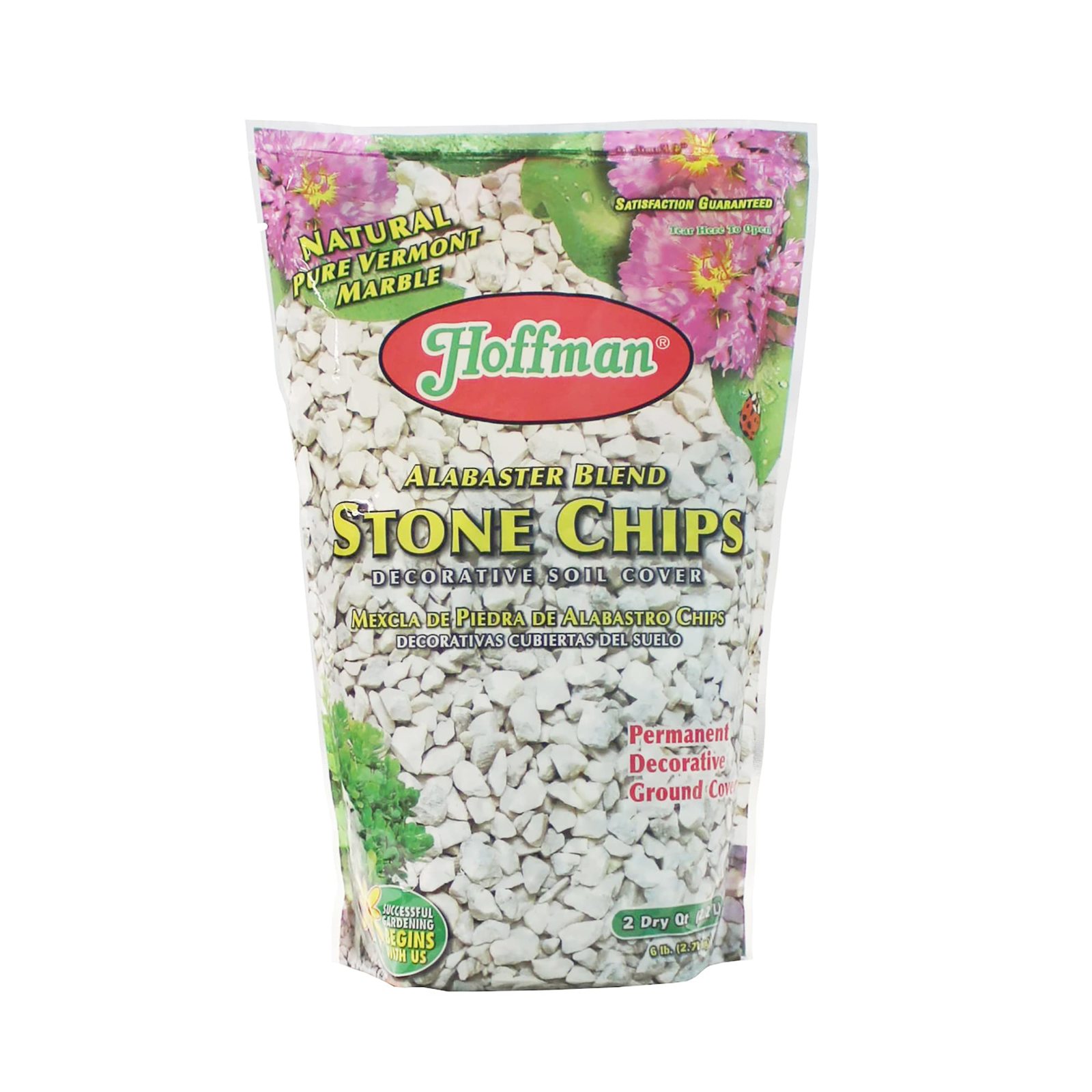 Hoffman 14102 Decorative Soil Covers Alabaster Blend Stone Chips, 2 Quarts - $23.07