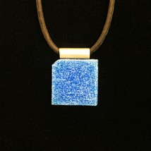 Rescued Glass Tile Pendant Jewelry (Blue: RT8) - $16.00