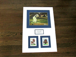 Hank Aaron Home Run # 715 4-8-74 Braves Hof Signed Auto Matted 8X10 &amp; Cards Psa - £276.96 GBP