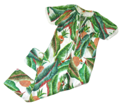 NWT Farm Rio Forest Palm Jumpsuit in White Linen Pineapple Print Crop S $250 - £93.57 GBP