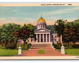 State Capitol Building Montpelier Vermont VT UNP Linen Postcard U8 - $2.92