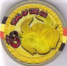 $8 Year of the Ox GOLD COAST Las Vegas Casino Chip - $15.95