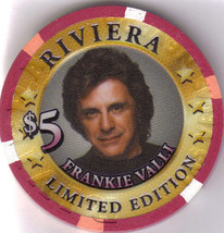 FRANKIE VALLI Dec 31 2001 $5 Ltd Edition 700 RIVIERA Hotel Casino Chip, ... - $39.95
